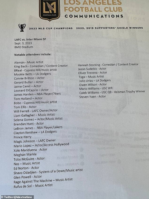 Every person on the list of notable attendees had their job title included - except Harry and Meghan