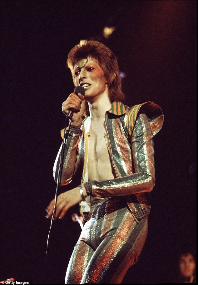 David Bowie performs on stage on his Ziggy Stardust/Aladdin Sane tour in London, 1973