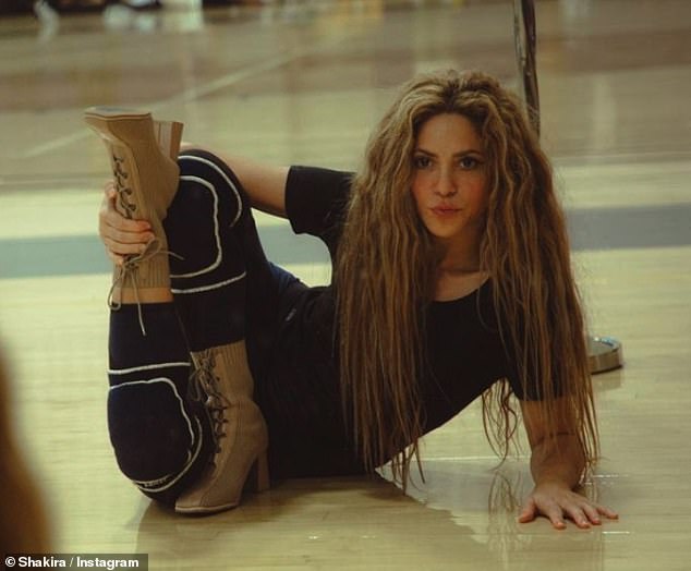 Skills: Shakira, 46, showed off her incredible flexibility as she rehearsed for her performance at next week's MTV's VMA Awards