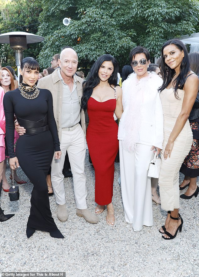 Small circles: Kim and her mom Kris also mingled with Jeff and Lauren at This Is About Humanity's fifth annual soiree in Los Angeles in August