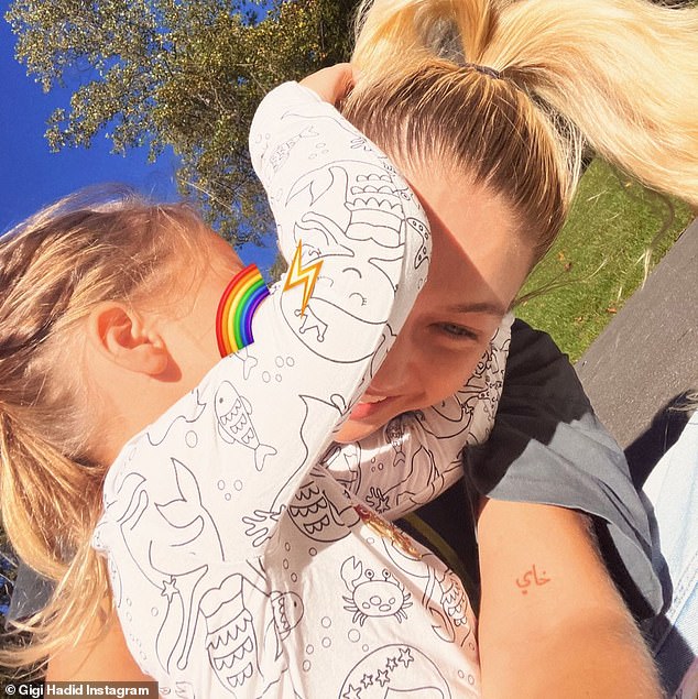Good mommy: Gigi Hadid took to Instagram on Wednesday to celebrate her daughter Khai turning three years old