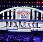 FILE - Republican presidential candidates, from left, former Arkansas Gov. Asa Hutchinson, former New Jersey Gov. Chris Christie, former Vice President Mike Pence, Florida Gov. Ron DeSantis, businessman Vivek Ramaswamy, former U.N. Ambassador Nikki Haley, Sen. Tim Scott, R-S.C., and North Dakota Gov. Doug Burgum stand at their podiums during a Republican presidential primary debate hosted by FOX News Channel Wednesday, Aug. 23, 2023, in Milwaukee. (AP Photo/Morry Gash, File)