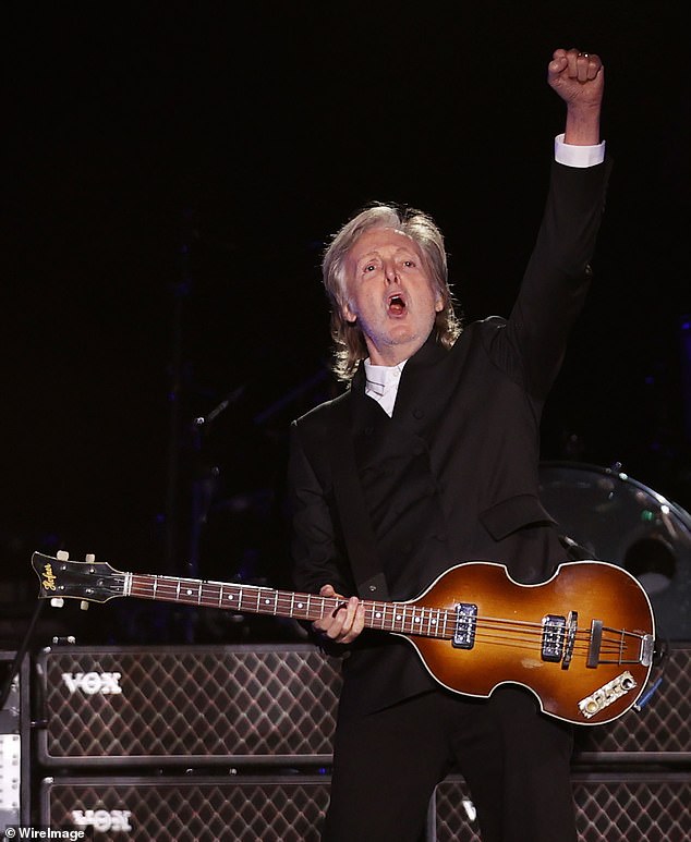 Playing his trademark Hofner bass, Sir Paul delighted the 45,000 capacity crowd, as he led sing-a-longs, danced and banged out his best known tunes including The Beatles hits Got to Get You Into My Life, Getting Better and Love Me Do