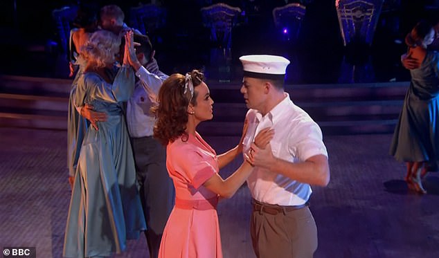 On the dance floor: A third said: 'How stunningly moving was that Remembrance Day performance by the pros tho. #Strictly #StrictlyComeDancing'