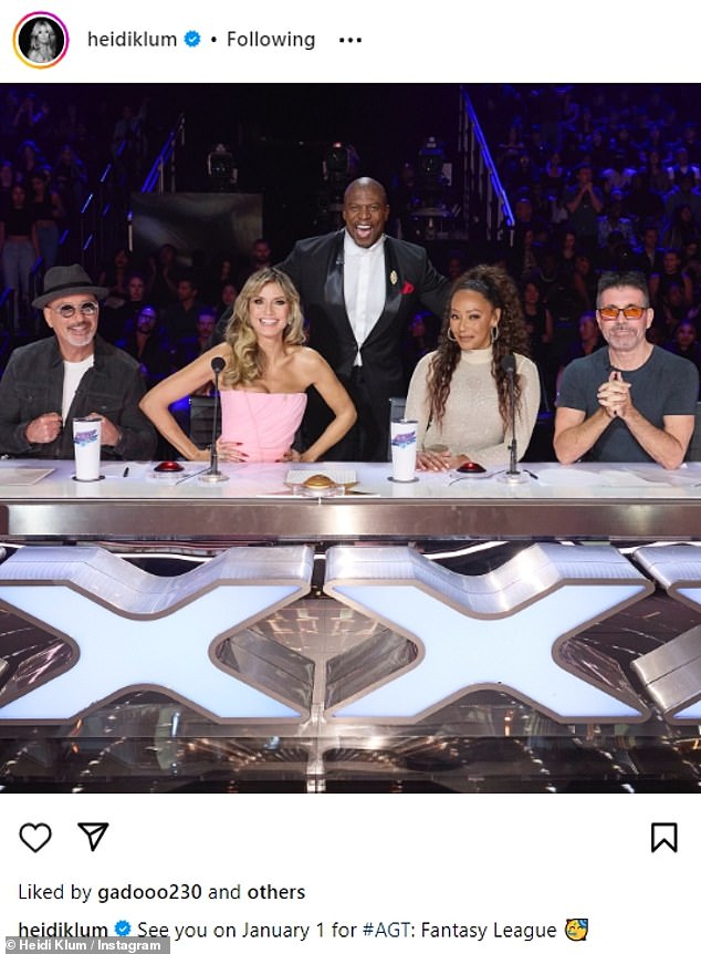 New year, new spin-off: Klum also had a photo snapped of the AGT: Fantasy League stars and shared in on her Instagram page in promotion of the show's premiere on January 1, 2024