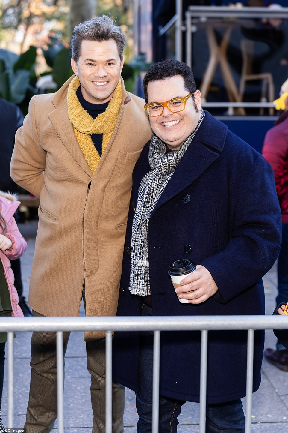 Andrew Rannells (L) and Josh Gad (R) from Frozen were also spied in the crowd