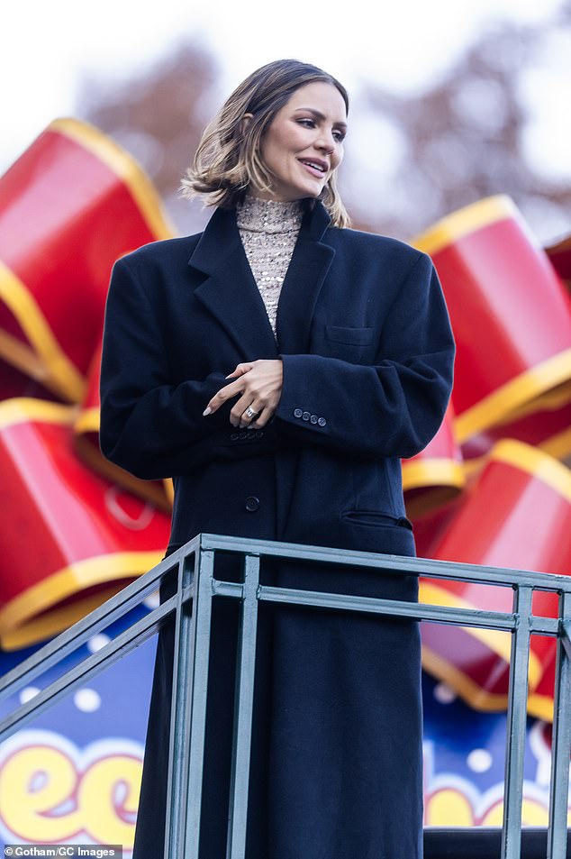 Warmed her pipes: At some point, Katharine performed a cover of J. Fred Coots and Haven Gillespie's 1934 chestnut Santa Claus Is Coming to Town during the festivities