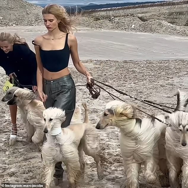 Designer Marc Jacobs was slammed for having models in platform heels walk dogs on a beach in extremely high winds