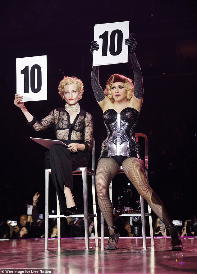 The star was slammed by fans over the first show of the US leg of her tour last month - when she showed up at 11pm - despite a start time of around 8.30pm (pictured with Julia Garner on December 14)