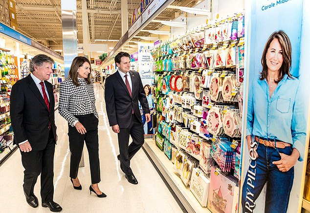 Carole Middleton inspects the American launch of Party Pieces. ShopRite stores in New Jersey became the first US distributor