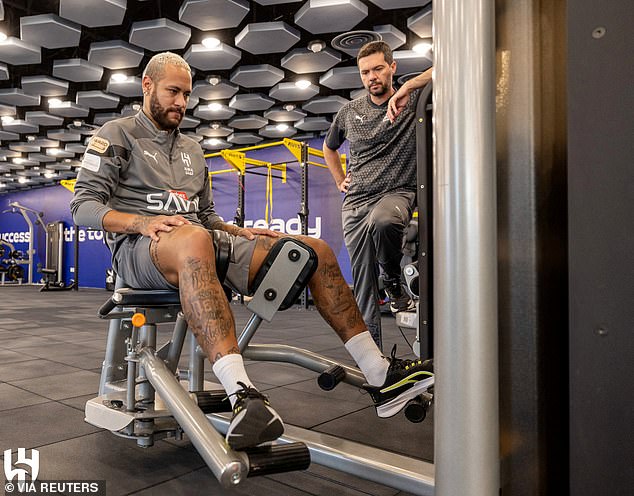 The Brazilian had been seen back in the Al-Hilal gym as it he prepares to come back from injury