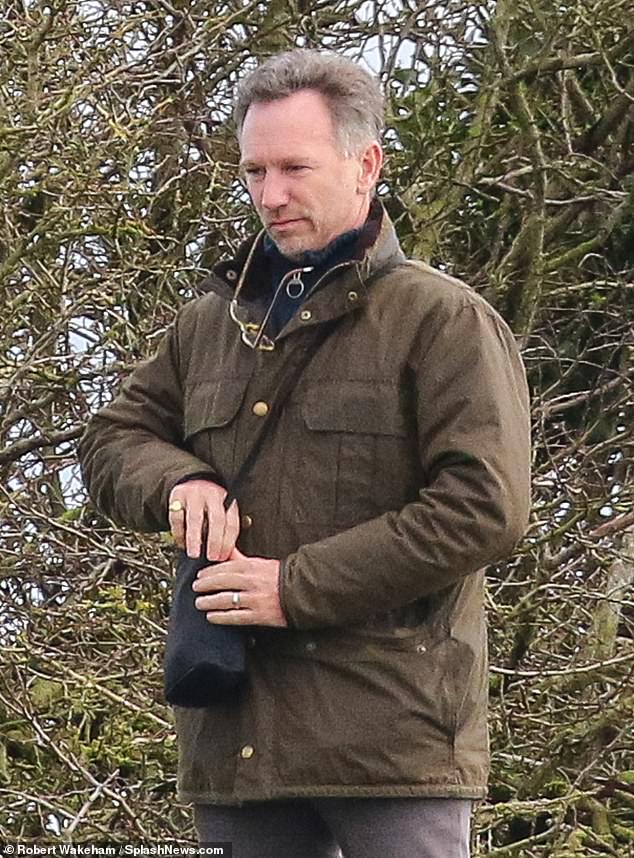 He was spotted enjoying a day out at the Point-to-Point races, Badbury Rings, in Dorset yesterday.