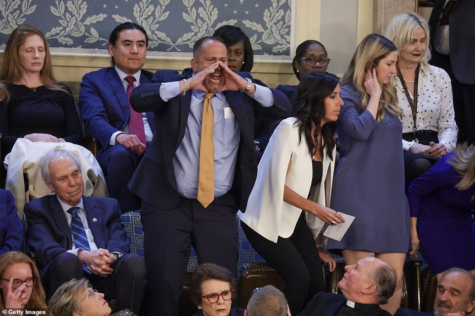 He then addressed the six Supreme Court justices who were in the audience. 'With all due respect, justices, women are not without electoral power,' he said. Democrats are using the abortion issue to rally their voters after it proved successful motivation in getting their supporters to the polls in the 2022 midterm. He also bragged about his own record as president, particularly on the economy, which voters give him low marks for when it comes to his stewardship. 'I came to office determined to get us through one of the toughest periods in our nation's history. And we have. It doesn't make the news, but in thousands of cities and towns the American people are writing the greatest comeback story never told,' he will say. 'So let's tell that story here and now. America's comeback is building a future of American possibilities, building an economy from the middle out and the bottom up ¿ not the top down, investing in all of America ¿ in all Americans ¿ to make sure everyone has a fair shot and we leave no one behind.'