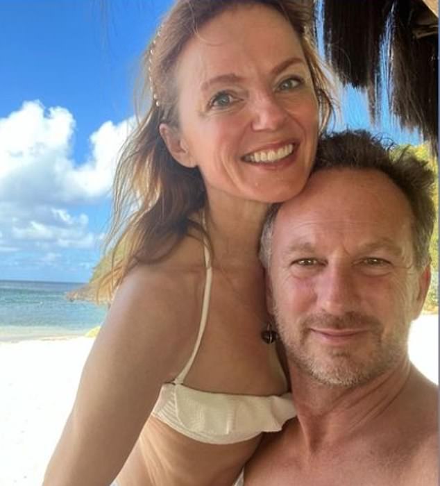 Geri and Christian in a holiday photograph taken on an unidentified beach over Christmas