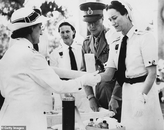 The Duke and Duchess host the annual inspection of the Bahamas branch of the Red Cross, of which the Duchess was president. Wallis volunteered at children's clinics