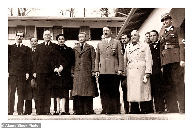 There was grave uneasiness as the Duke's inclinations were known to be pro-Nazi. The Duke and Duchess are pictured alongside Adolf Hitler in 1937