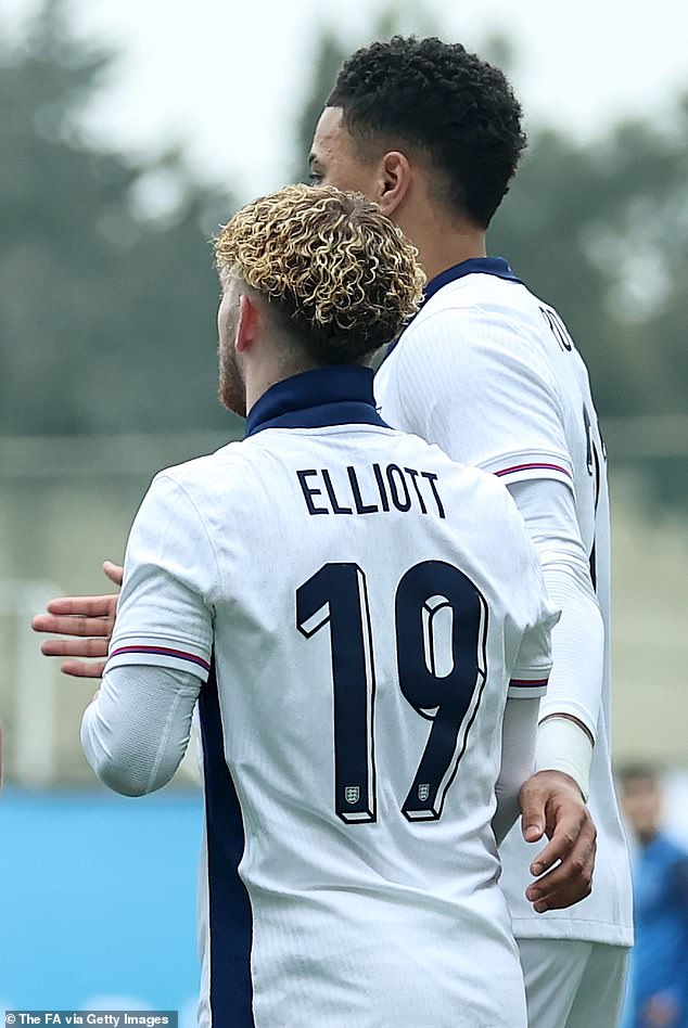 Harvey Elliott's collar was up for the entire game in Baku - the shirt's first ever outing in international football with the senior playing in it tomorrow at Wembley