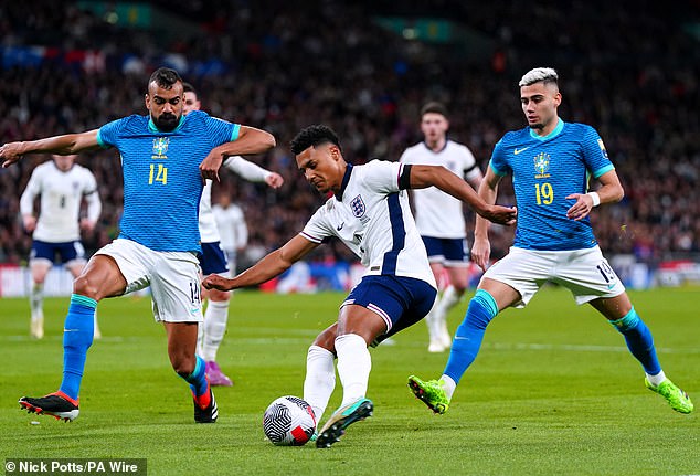 Fabricio Bruno (left) shackled striker Ollie Watkins without much of a fuss in the capital