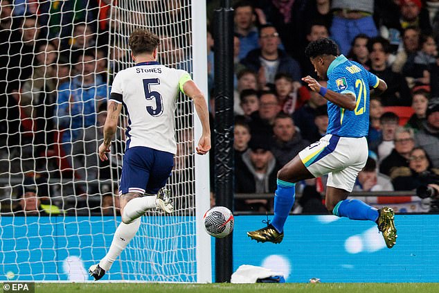 The 17-year-old became the youngest player to score a senior international goal at Wembley