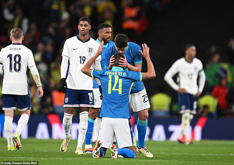 The visitors celebrated their narrow victory at the whistle, with Lucas Beraldo kissing his defensive partner Bruno on the head