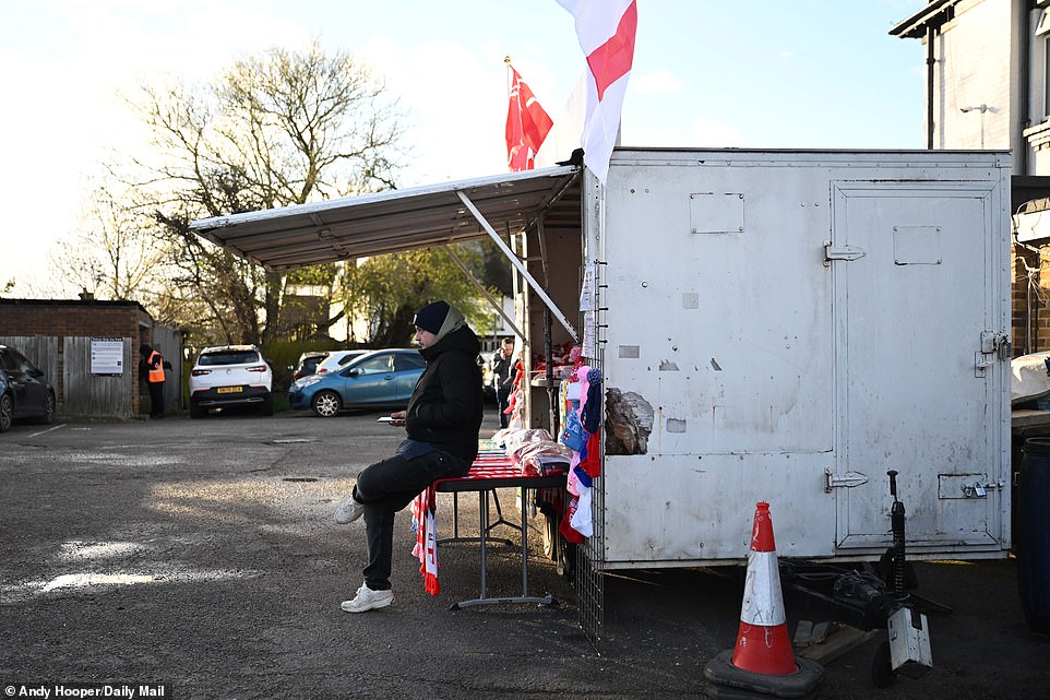 There were multiple places to buy your England souvenirs including flags and scarves ahead of the 7pm start time in London