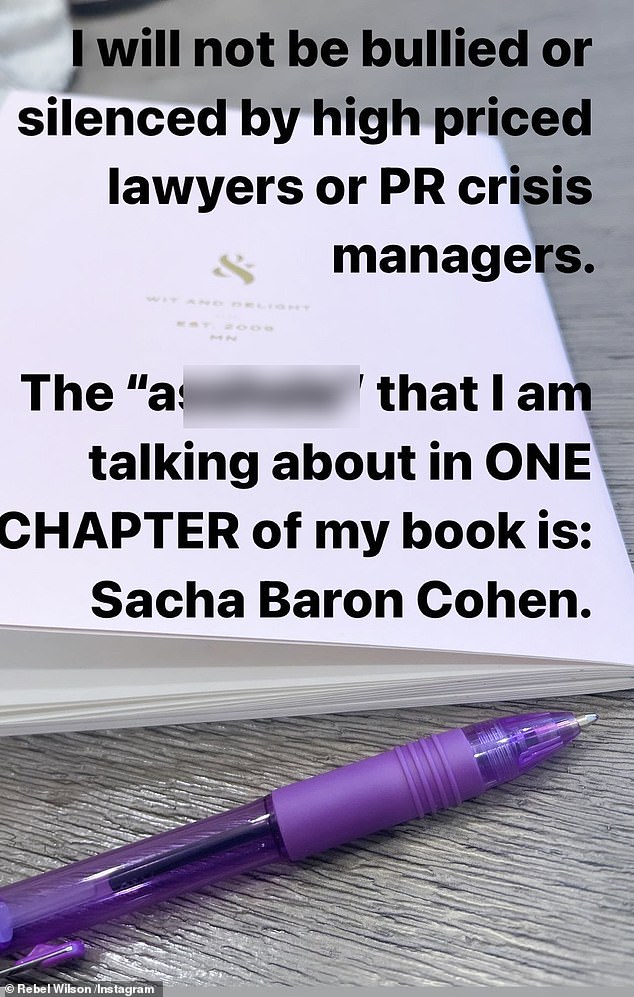 The post came two days after the Pitch Perfect star alleged that a celebrity she had worked with was threatening her over the release of the memoir