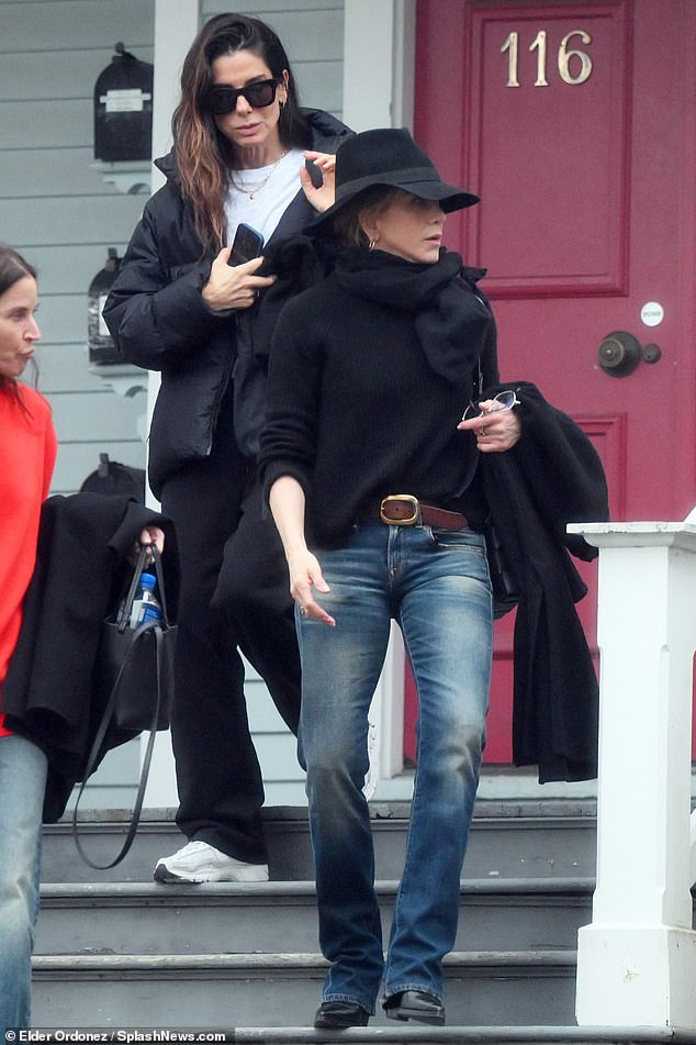 Jennifer Aniston and her close friend Sandra Bullock were seen leaving a plastic surgery retreat on Wednesday