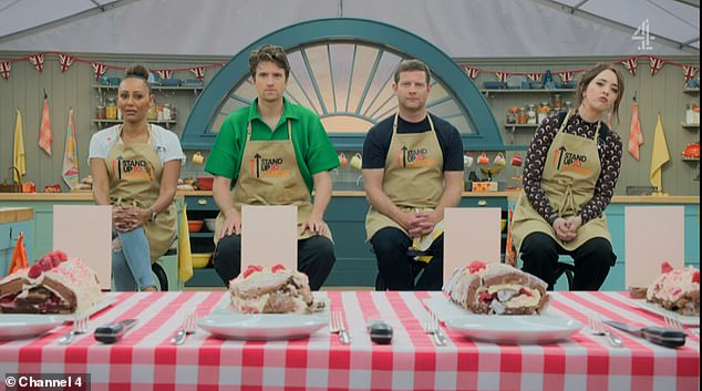 The bakers were next tasked with making a chocolate and raspberry roulade with meringue and a Chantilly cream swirl