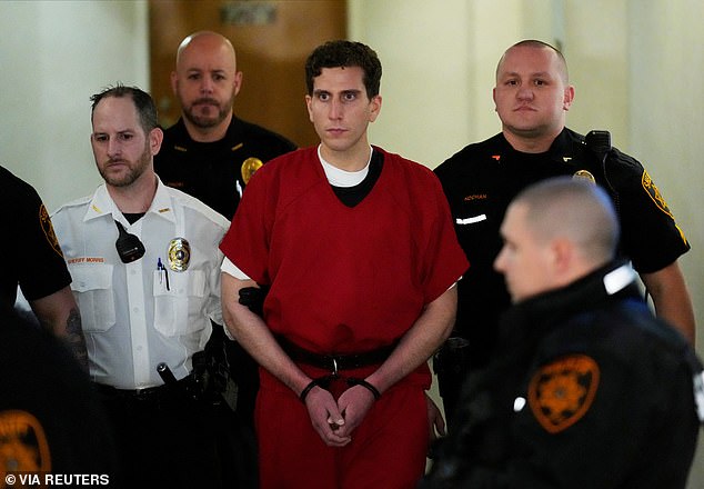 Kohberger is escorted to an extradition hearing at the Monroe County Courthouse in Stroudsburg, Pennsylvania, for his extradition to Idaho