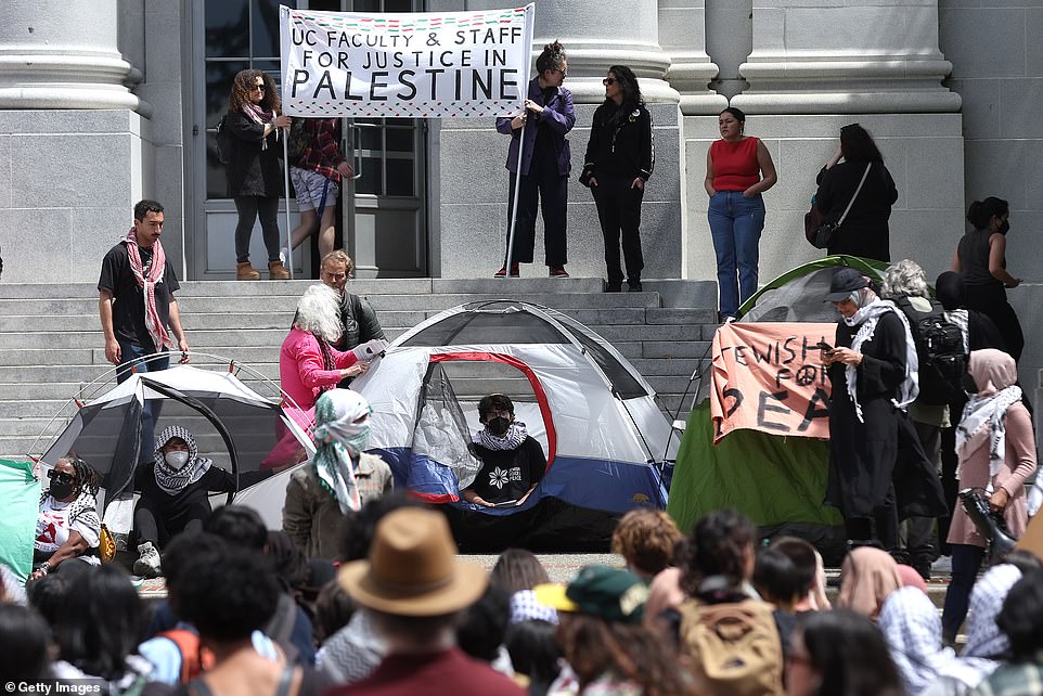 North of USC, students at California State Polytechnic University, Humboldt, were barricaded inside a building for a third day, and the school shut down campus through the weekend and made classes virtual. Harvard University in Massachusetts had sought to stay ahead of protests this week by limiting access to Harvard Yard and requiring permission for tents and tables. That didn't stop protesters from setting up a camp with 14 tents on Wednesday following a rally against the university's suspension of the Harvard Undergraduate Palestine Solidarity Committee. Students protesting the Israel-Hamas war are demanding schools cut financial ties to Israel and divest from companies enabling its monthslong conflict. Some Jewish students say the protests have veered into antisemitism and made them afraid to set foot on campus as graduation nears, partly prompting a heavier hand from universities.