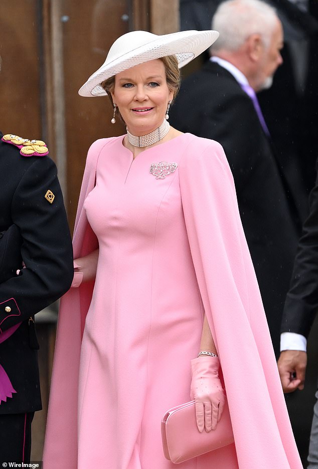 Queen Mathilde of Belgium arrives at Westminster Abbey for the Coronation