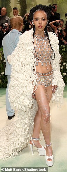 Showing off their nearly-naked looks: FKA twigs (pictured), Rita Ora, Doja Cat and Shakira all left little to the imagination when attending Met Gala events on Monday