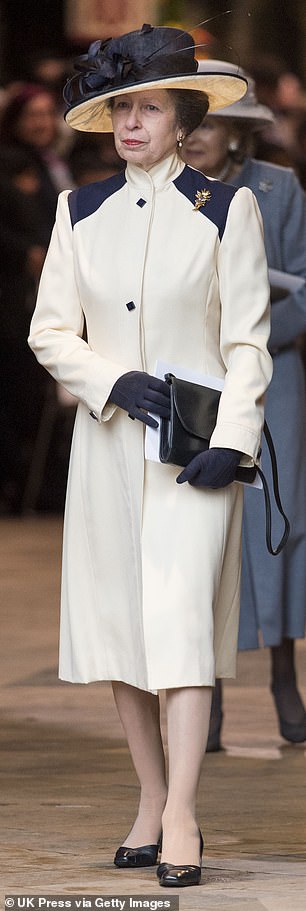 Anne recycled the smart coat for the 2018 Commonwealth Day service at Westminster Abbey