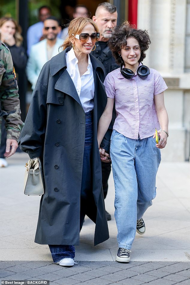 The duo had smiles on their faces as they exited the world famous art museum