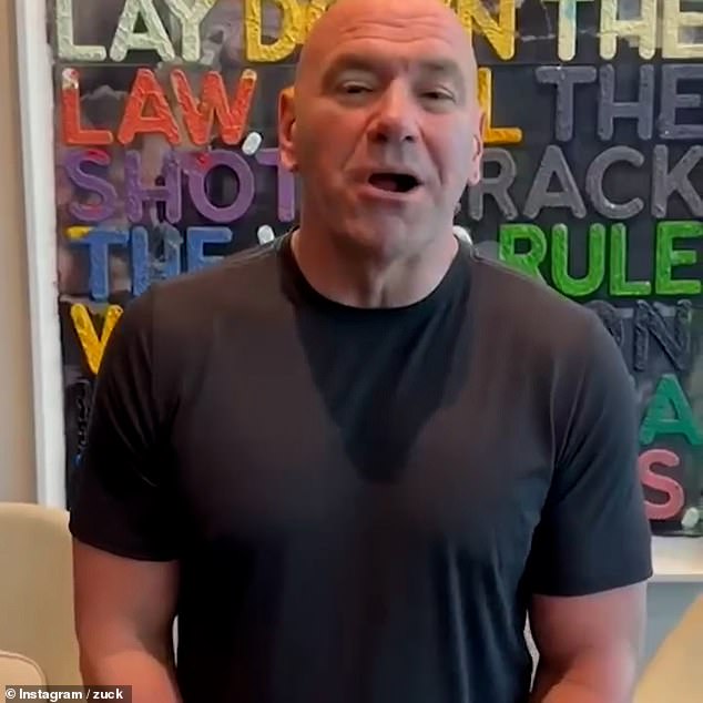 Dana White, head of the UFC, also appeared in the video to congratulate Zuckerberg on his birthday