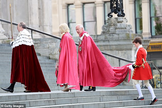 King Charles and Queen Camilla arrive at St Paul's Cathedral in London this morning