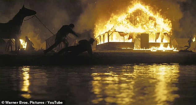 His predictions appear to be borne out when various pioneers are seen painstakingly building a village - only for a nighttime raid to send the whole place up in flames