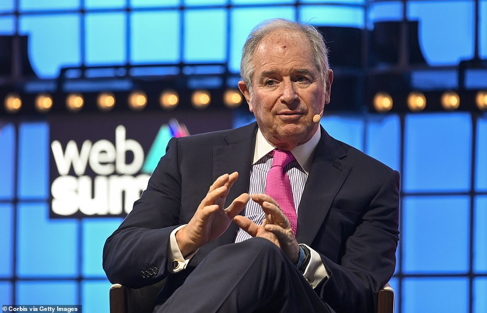 In third, Stephen Schwarzman (pictured) who brought in $119.7 million with all but $350,000 of that coming in equity at Blackstone, the world's largest private equity firm. Schwarzman, a previous heavy backer of Donald Trump's presidency but who revealed he won't support him in 2024, took home a total of $896.7 million including dividends, down 30 percent from his $1.2 billion take home in 2022. Schwarzman owns about 231.9 million shares of Blackstone, and the company paid an annual dividend of $3.35 per share.