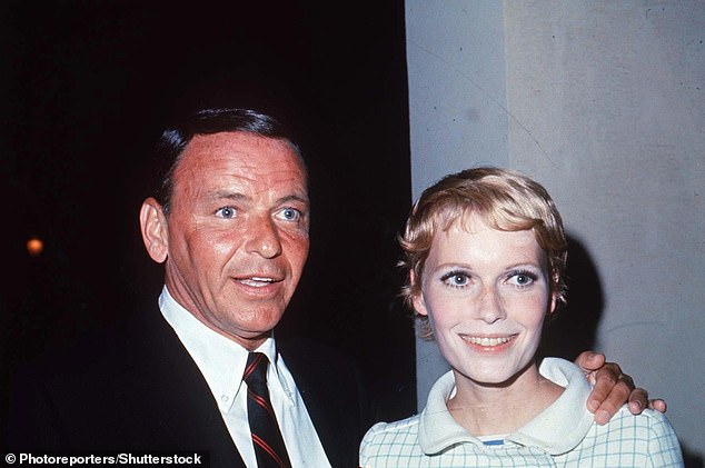 He said: 'To be sitting one away from Frank Sinatra, I thought if my mother could see me now, I mean, she wouldn't believe it. And it was fantastic' (Frank pictured with third wife Mia Farrow in the 60s)