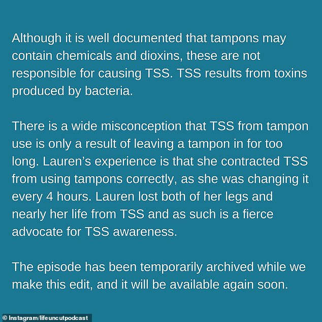 After receiving complaints that Lauren's claims were medically incorrect, Brittany and Laura decided they had no choice but to take down the episode