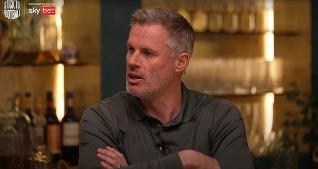 Carragher (pictured) had also placed Pep Guardiola ahead of Sir Alex Ferguson in his rankings