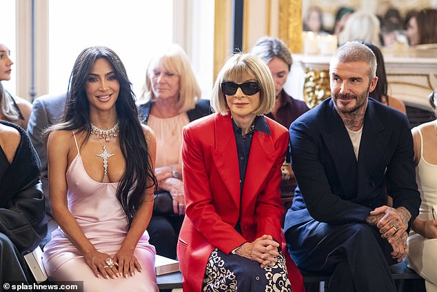 The Kardashian trio were 20 minutes late to the show... arriving in the front row and finding a rather icy Anna Wintour sitting next to them