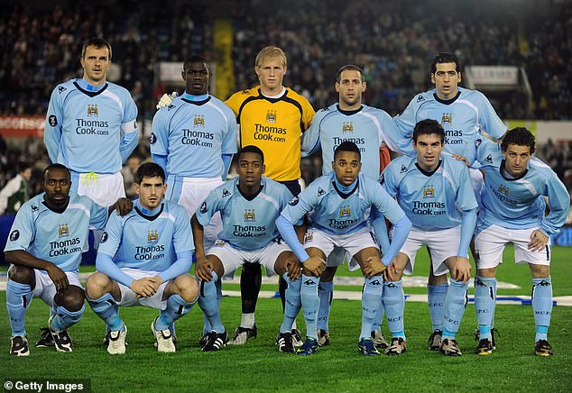 The midfielder (bottom right) played for Manchester City under both Sven-Goran Eriksson and Mark Hughes