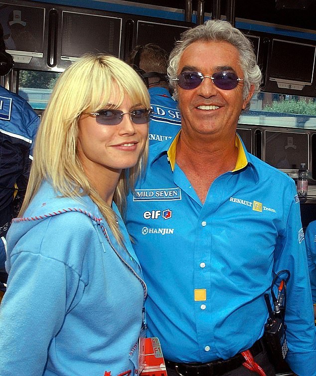 The German supermodel, 50, and Italian Formula One manager started dating in March 2003, with Heidi announcing she was pregnant in December (Pictured in 2003)