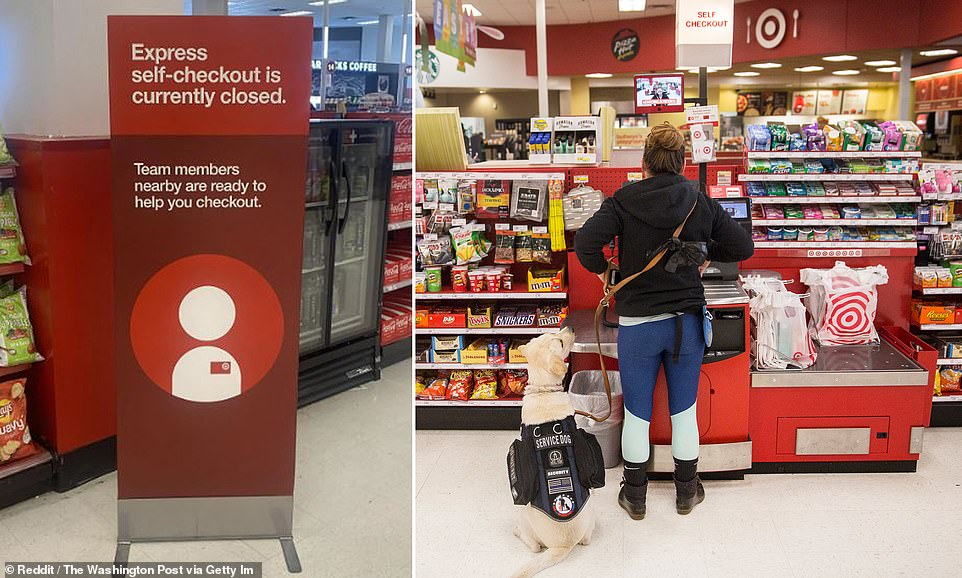Target is following Walmart in scrapping self-checkouts and swappng back to 'traditional' lanes - but it's not because they care about customer service After only saying in March that all stores would have the kiosks, it has scrapped them completely in one store.
