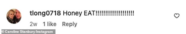 'Honey EAT!!!' a concerned follower pleaded