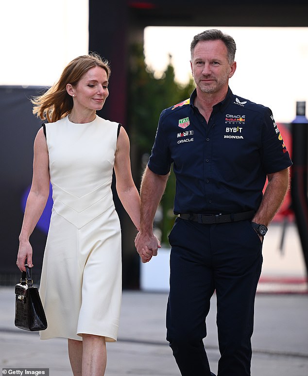 In her first public appearance since inappropriate text messages between her Formula One boss husband (pictured right) and his female assistant emerged in February, she spoke at the Hay Literature Festival