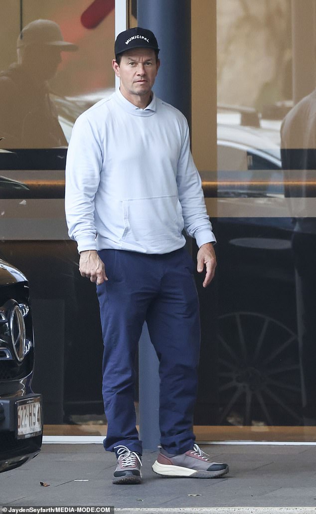 Mr Cuskelly's most recent job was as a production runner for Amazon MGM Studios, working on their upcoming crime thriller film, Play Dirty, which stars Mark Wahlberg (pictured in Sydney) and was shot around Sydney Harbour