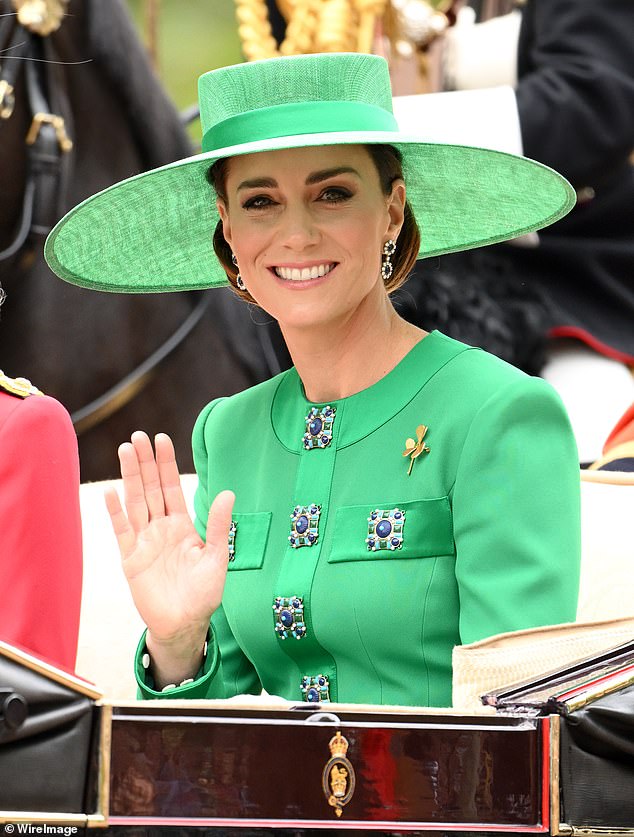 It comes after royal officials confirmed yesterday that the mother-of-three (pictured in June 2023) will not attend the Colonel's Review on June 8 ¿ which is the traditional rehearsal for Trooping the Colour, held on June 15