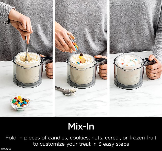 Add your favorite flavorings to any creation using the mix-in setting and enjoy a delicious, custom-made treat when the craving strikes